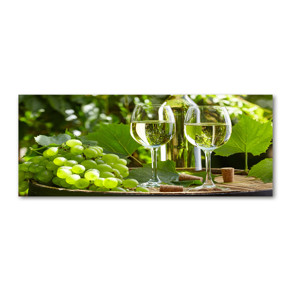 Quadro in vetro acrilico Vino bianco e frutta