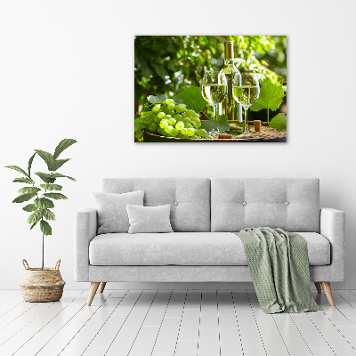 Quadro in vetro acrilico Vino bianco e frutta