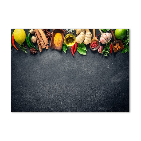 Quadro in vetro acrilico Erbe aromatiche e spezie