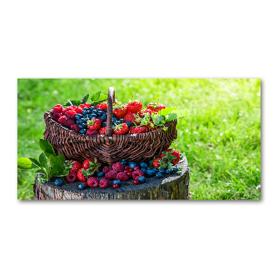 Quadro su vetro acrilico Un cesto di frutti di bosco