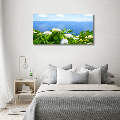 Quadro vetro acrilico Fiori in riva al mare