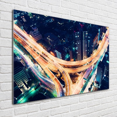 Quadro su vetro acrilico Autostrada di Tokyo