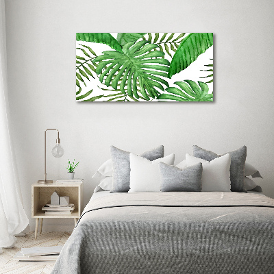 Quadro in vetro acrilico Foglie tropicali