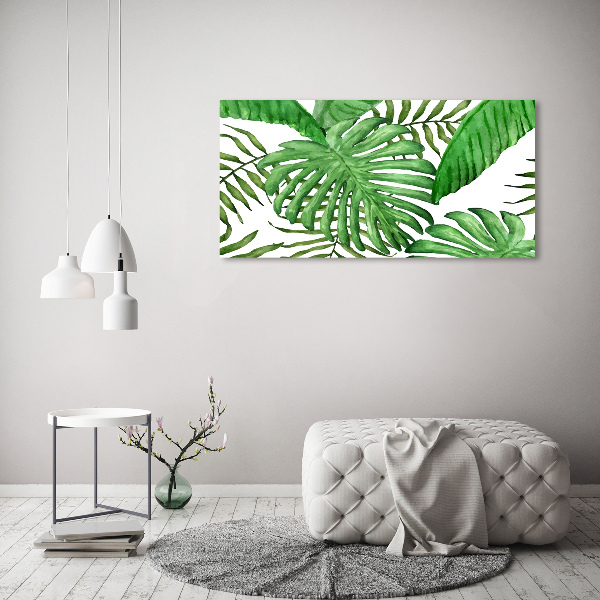 Quadro in vetro acrilico Foglie tropicali