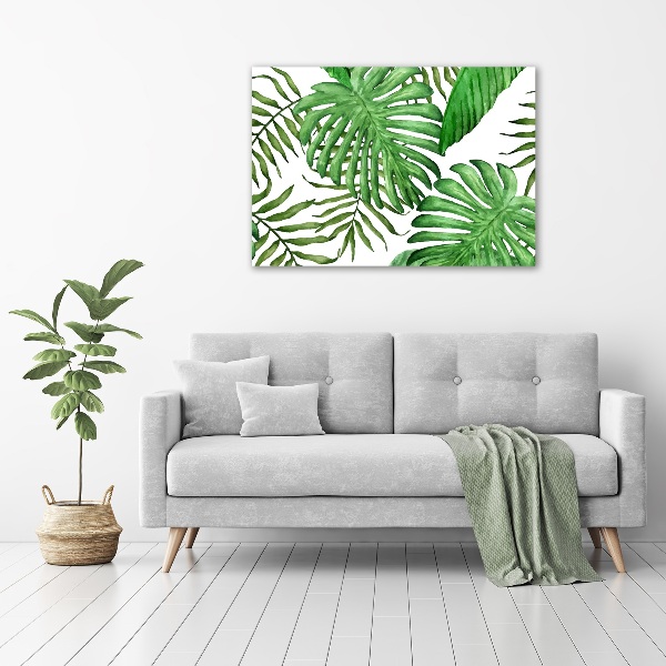 Quadro in vetro acrilico Foglie tropicali