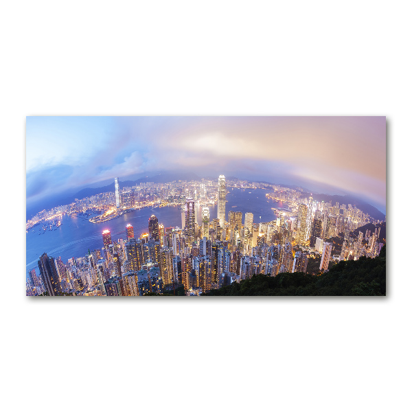 Quadro vetro acrilico Panorama di Hong Kong
