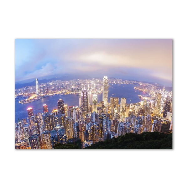 Quadro vetro acrilico Panorama di Hong Kong