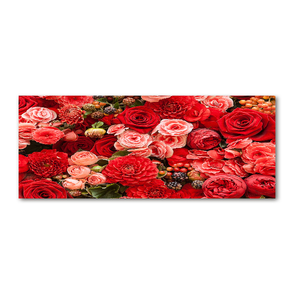 Quadro vetro acrilico Fiori rossi