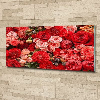 Quadro vetro acrilico Fiori rossi