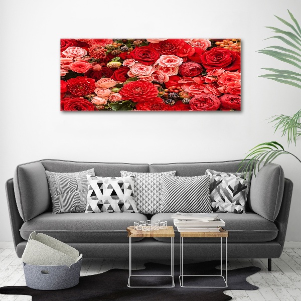 Quadro vetro acrilico Fiori rossi