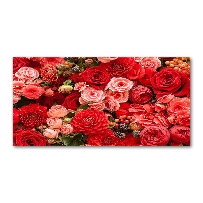 Quadro vetro acrilico Fiori rossi