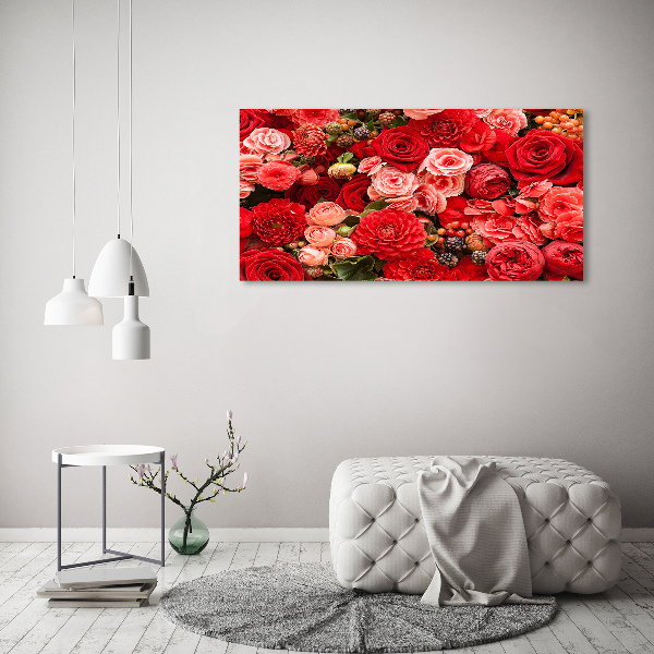 Quadro vetro acrilico Fiori rossi