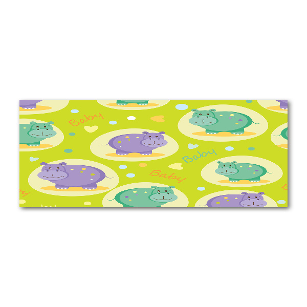 Quadro in vetro acrilico Ippopotami