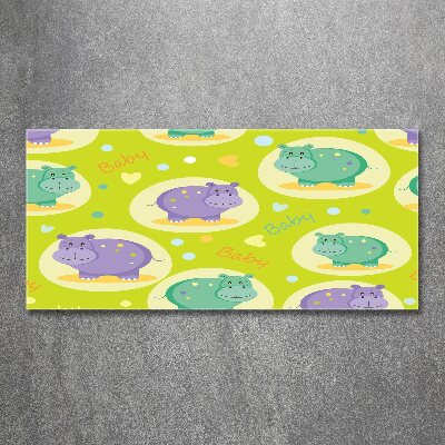 Quadro in vetro acrilico Ippopotami