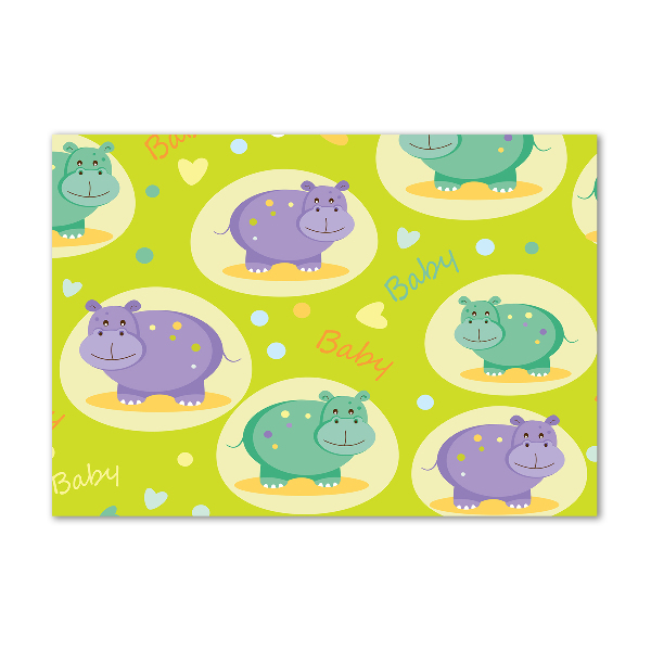 Quadro in vetro acrilico Ippopotami