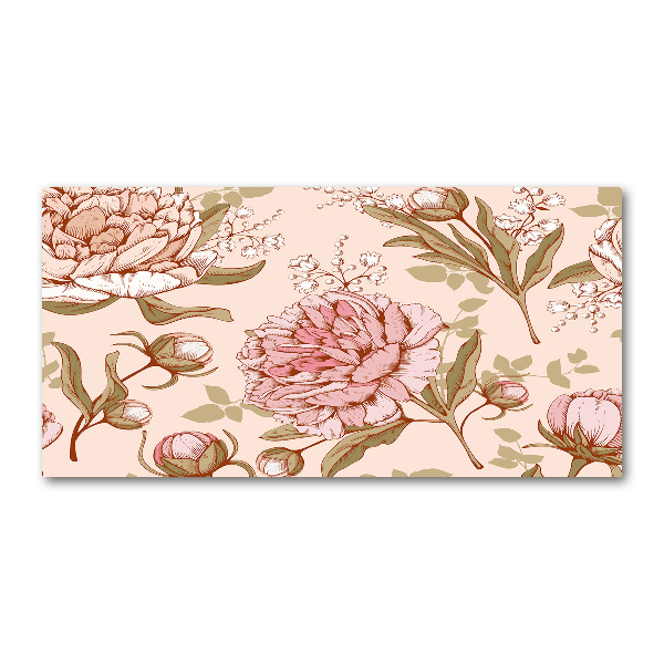 Quadro su vetro acrilico Peonie