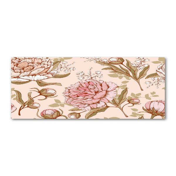 Quadro su vetro acrilico Peonie