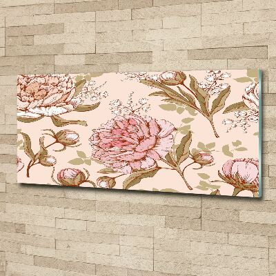 Quadro su vetro acrilico Peonie