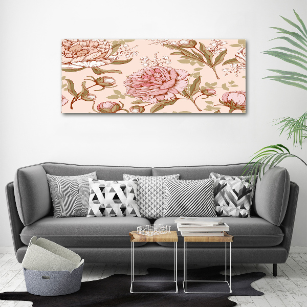 Quadro su vetro acrilico Peonie