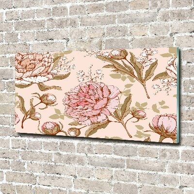 Quadro su vetro acrilico Peonie