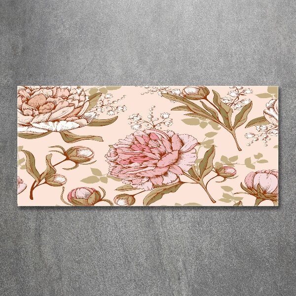 Quadro su vetro acrilico Peonie