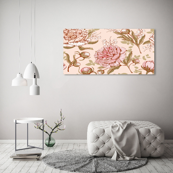 Quadro su vetro acrilico Peonie
