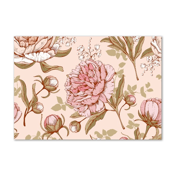 Quadro su vetro acrilico Peonie