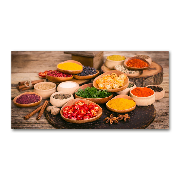 Quadro in vetro acrilico Spezie ed erbe aromatiche