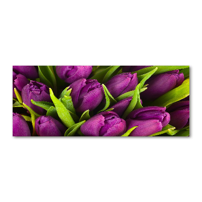 Quadro su vetro acrilico Tulipani viola