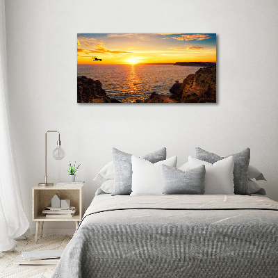 Quadro in vetro acrilico Mare al tramonto