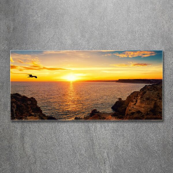 Quadro in vetro acrilico Mare al tramonto