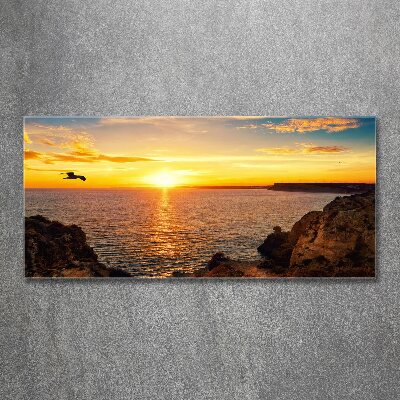 Quadro in vetro acrilico Mare al tramonto