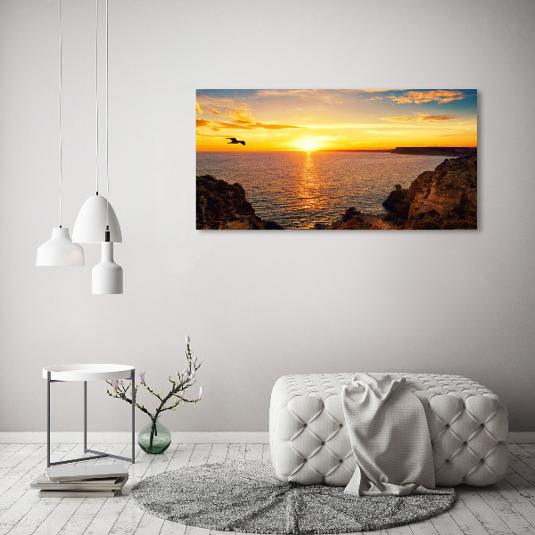 Quadro in vetro acrilico Mare al tramonto