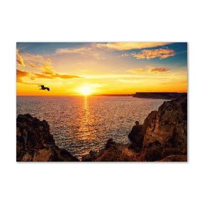 Quadro in vetro acrilico Mare al tramonto