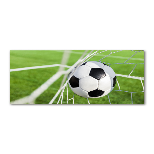 Quadro in vetro acrilico La palla è in porta