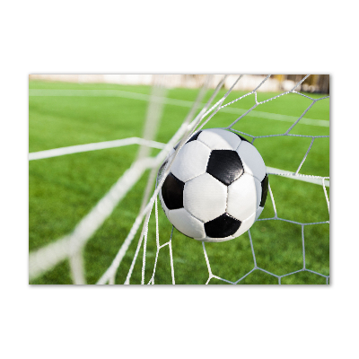 Quadro in vetro acrilico La palla è in porta