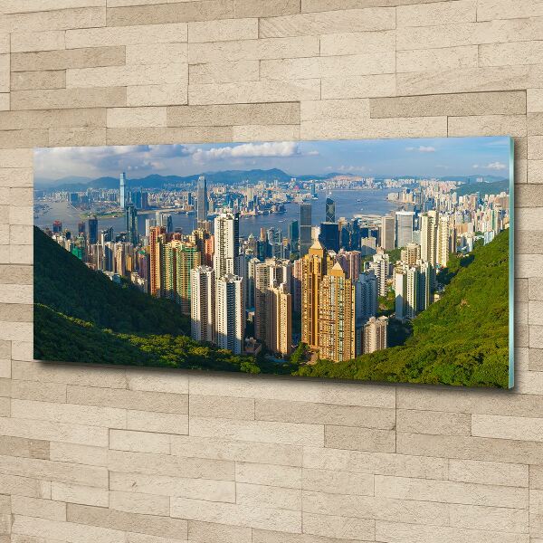 Quadro su vetro acrilico Panorama di Hong Kong