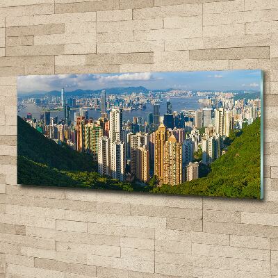 Quadro su vetro acrilico Panorama di Hong Kong