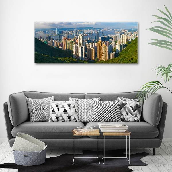 Quadro su vetro acrilico Panorama di Hong Kong
