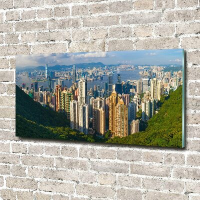 Quadro su vetro acrilico Panorama di Hong Kong