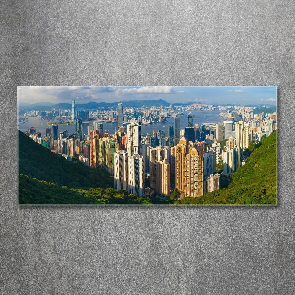 Quadro su vetro acrilico Panorama di Hong Kong