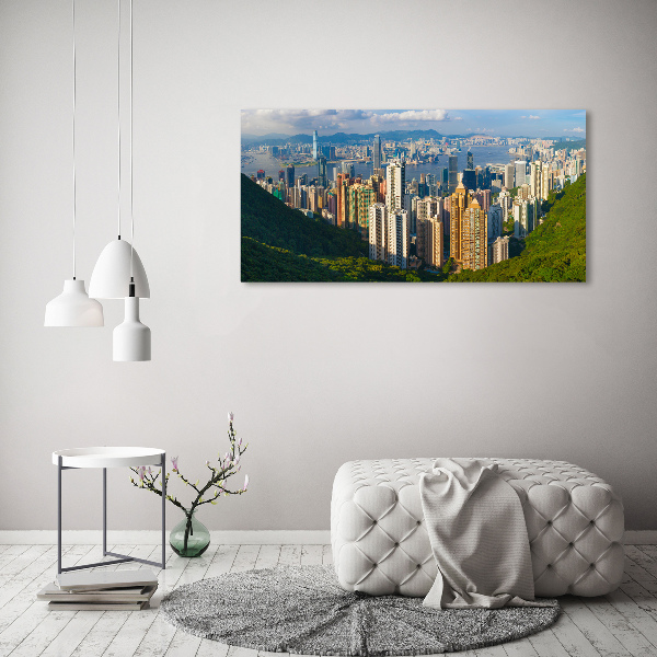 Quadro su vetro acrilico Panorama di Hong Kong