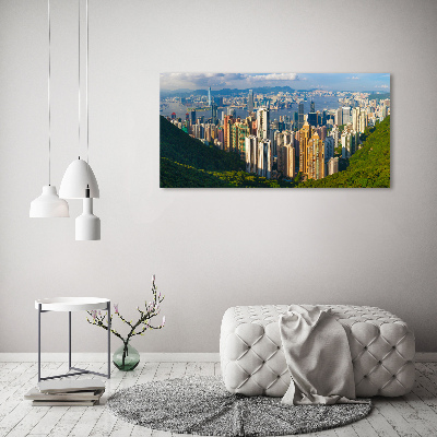 Quadro su vetro acrilico Panorama di Hong Kong
