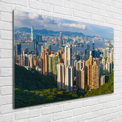 Quadro su vetro acrilico Panorama di Hong Kong