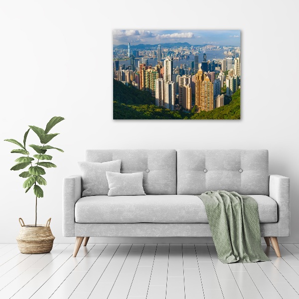 Quadro su vetro acrilico Panorama di Hong Kong