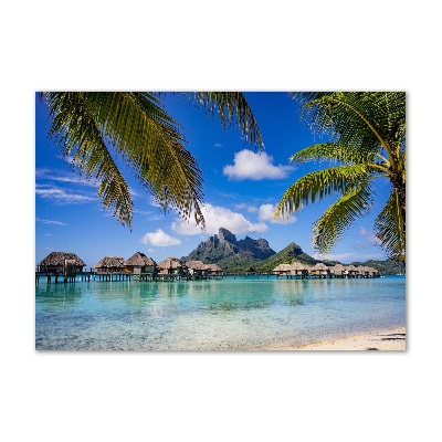 Quadro su vetro acrilico Palme a Bora Bora