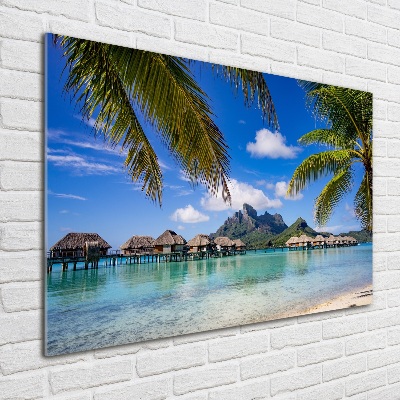 Quadro su vetro acrilico Palme a Bora Bora