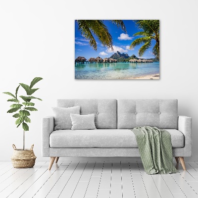 Quadro su vetro acrilico Palme a Bora Bora