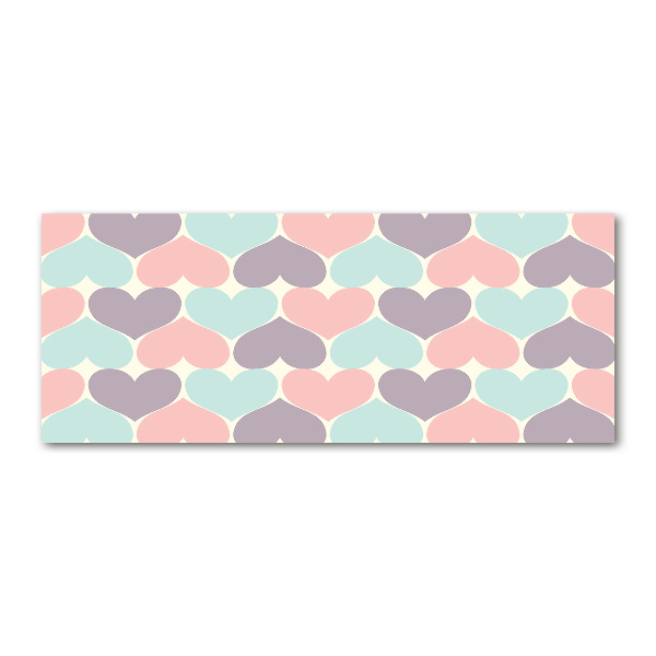 Quadro vetro acrilico Cuori colorati