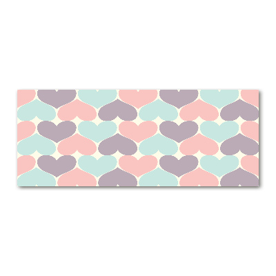 Quadro vetro acrilico Cuori colorati